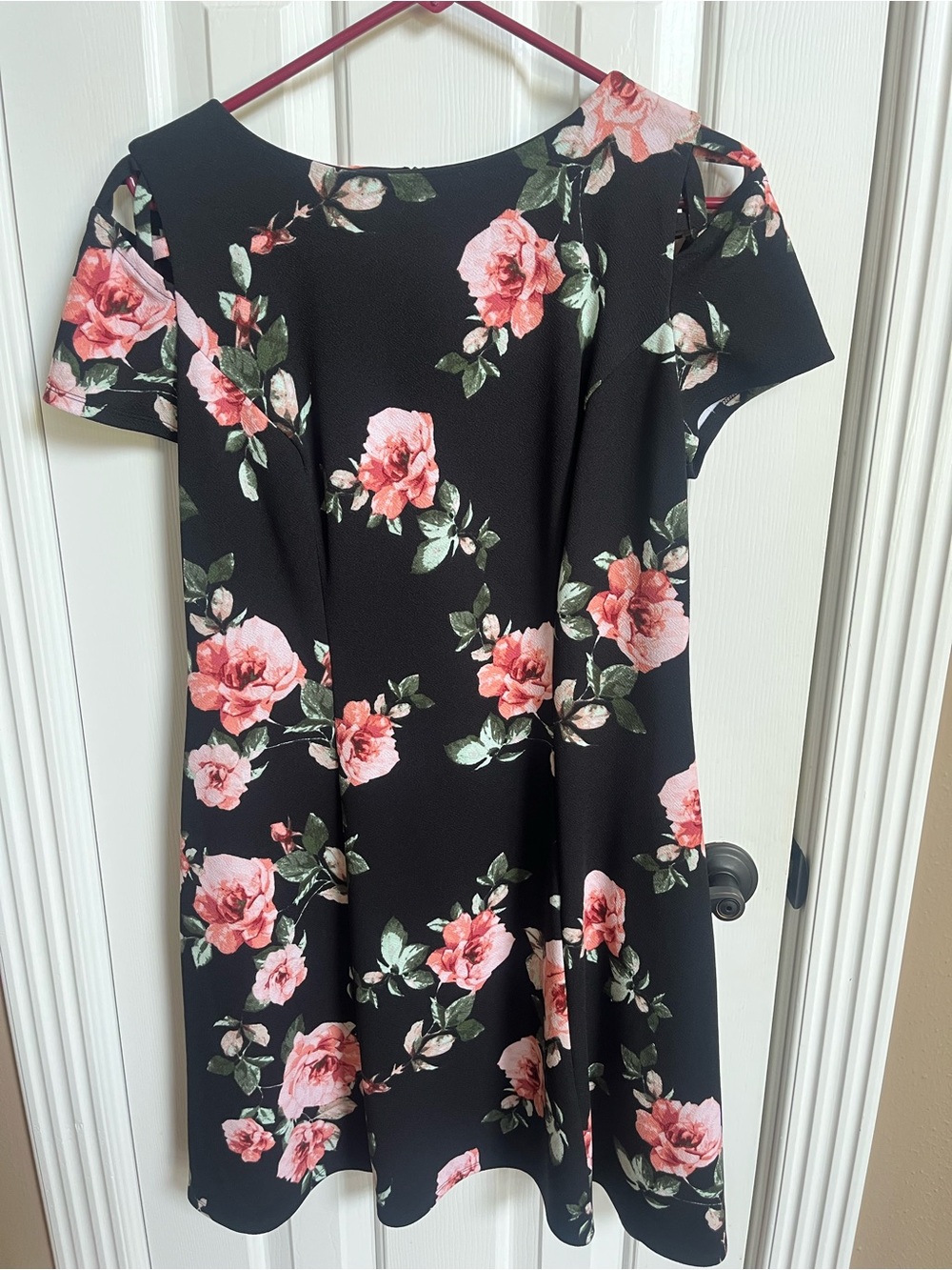 Alyx Ladies Women’s Floral Black Cocktail Dress 14P Cutout Shoulders NWOT